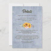 Invitation Tout en un tournesol rose Rose Rose Mariage Arche  (Dos)