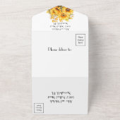 Invitation Tout En Un Tournesol rustique, mariage jaune (Dehors)