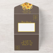 Invitation Tout En Un Tournesol rustique, mariage jaune et marron (Dehors)