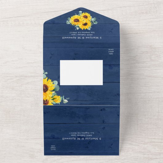 Invitation Tout En Un Tournesols Eucalyptus Chaîne Lumières Marine Maria (Dehors)