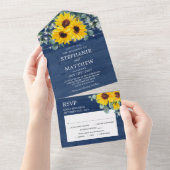 Invitation Tout En Un Tournesols Eucalyptus Chaîne Lumières Marine Maria (Déchirure)