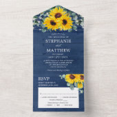 Invitation Tout En Un Tournesols Eucalyptus Chaîne Lumières Marine Maria (À l'intérieur)