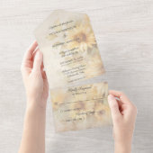 Invitation Tout En Un Tournesols Rustiques (Déchirure)