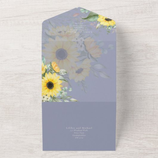 Invitation Tout En Un Tournesols tout inclus Mariage rustique RSVP (Dehors)