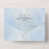 Invitation Tout En Un Tous En Un Minimum De Mariage Bleu Et Blanc Invite (Verso)
