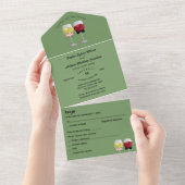 Invitation Tout En Un Tout en un Boho Arch moderne Couple Vin Mariage (Déchirure)