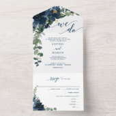 Invitation Tout En Un Tout en un Élégant Mariage de la Marine Royale Inv (À l'intérieur)