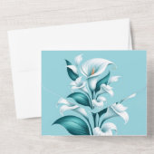 Invitation Tout En Un Tout en une invitation, mariage bleu RSVP (Verso)