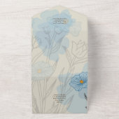 Invitation Tout En Un Tout inclus Dusty Blue Cream Mariage photo RSVP (Dehors)