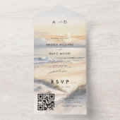 Invitation Tout En Un Tranquil Beach Sunset Boho Destination Mariage (À l'intérieur)
