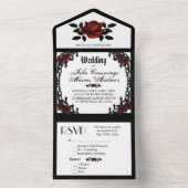 Invitation Tout En Un Trimestre gothique RSVP Tri Mariage (À l'intérieur)