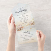 Invitation Tout En Un Tropical Beach Shells Destination Wedding (Déchirure)