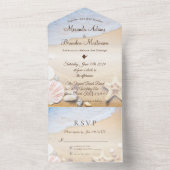 Invitation Tout En Un Tropical Beach Starfish Mariage d'été (À l'intérieur)