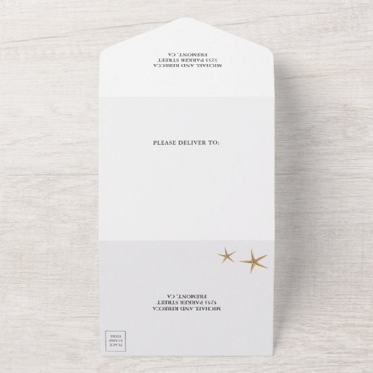 Invitation Tout En Un Tropical Palm Feuille Beach String Mariage (Dehors)
