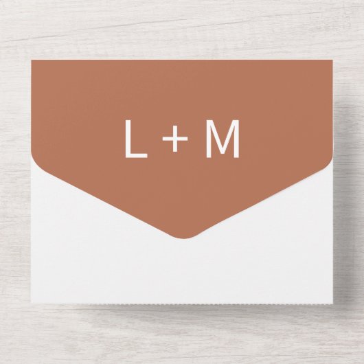 Invitation Tout En Un Tropical Palm Tree Terracotta QR Code Mariage (Verso)