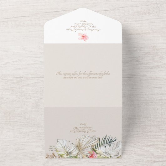 Invitation Tout En Un Tropical Pampas Botanicals Mariage Tout En Un Invi (Dehors)