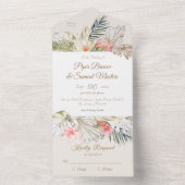 Invitation Tout En Un Tropical Pampas Botanicals Mariage Tout En Un Invi (À l'intérieur)