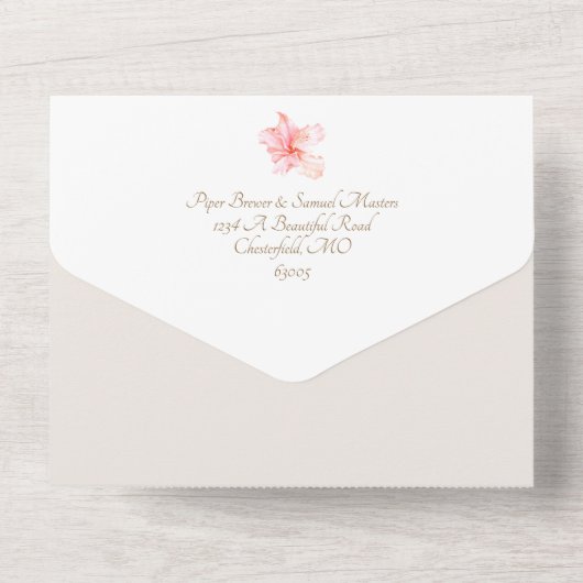 Invitation Tout En Un Tropical Pampas Botanicals Mariage Tout En Un Invi (Verso)