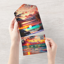 Tropical Sunset Beach QR Code Océan