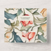 Invitation Tout En Un Tulipes d'aquarelle William Morris Mariage (Verso)