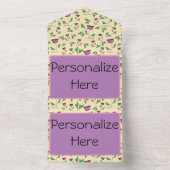 Invitation Tout En Un Tulipes violettes sur arrière - plan jaune (À l'intérieur)