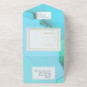 Invitation Tout En Un Turquoise Abstrait Merveilleux (Dehors)