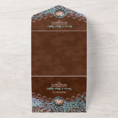 Invitation Tout En Un Turquoise Brown cowboy pays mariage ouest (Dehors)