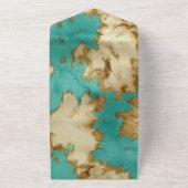 Invitation Tout En Un Turquoise Brown Cream Animal Cowhide Western (Dehors)