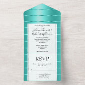 Invitation Tout En Un Turquoise Mint Green  Mariage (À l'intérieur)