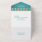 Invitation Tout En Un Turquoise Sud-Ouest Mariage Gleam (Dehors)