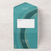 Invitation Tout En Un Turquoise - Turquoise et Gold Agate Mariage All In (Dehors)