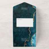 Invitation Tout En Un Turquoise - Turquoise et Gold Agate Mariage All In (Dehors)