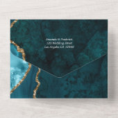 Invitation Tout En Un Turquoise - Turquoise et Gold Agate Mariage All In (Verso)