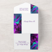 Invitation Tout En Un Turquoise violet Abstrait Moderne Belle (Dehors)