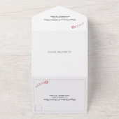 Invitation Tout En Un Typographie blanche moderne dusté rose rose mariag (Dehors)