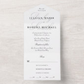 Invitation Tout En Un Typographie élégante Nom complet Mariage noir et b (À l'intérieur)