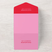 Invitation Tout En Un Typographie Gras Rose Clair et Rouge Mariage Moder (Dehors)