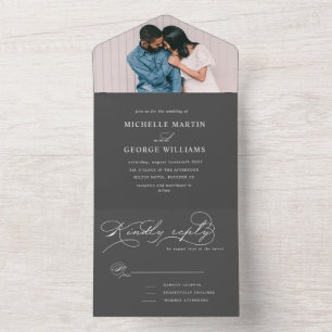 Invitation Tout En Un Typographie luxueuse (pas d'ENV nécessaire)