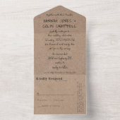 Invitation Tout En Un Typographie manuscrite décontractée Kraft (À l'intérieur)