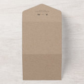 Invitation Tout En Un Typographie moderne de style Rustic Kraft Code QR  (Dehors)