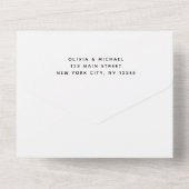 Invitation Tout En Un Typographie moderne du Mariage noir blanc (Verso)