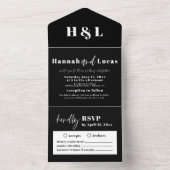 Invitation Tout En Un Typographie moderne Gras Noir et Blanc (À l'intérieur)