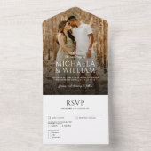 Invitation Tout En Un Typographie moderne Mariage photo unique (À l'intérieur)