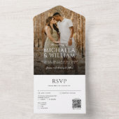 Invitation Tout En Un Typographie moderne Photo unique et code QR Mariag (À l'intérieur)