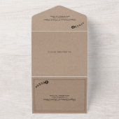 Invitation Tout En Un Typographie noire moderne papier kraft brun mariag (Dehors)