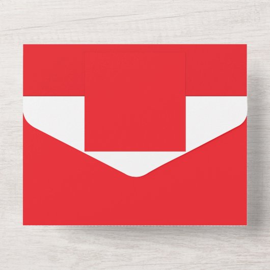 Invitation Tout En Un un arrière - plan rouge avec une bordure blanche (Verso)