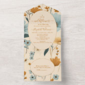 Invitation Tout En Un Un Baby shower À Thème Boho Un Peu Fleur sauvage (À l'intérieur)