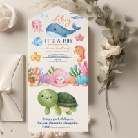 Un garçon sous le Baby shower marin