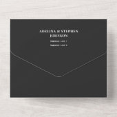 Invitation Tout En Un Un journal noir heureux après QR Code Mariage (Verso)