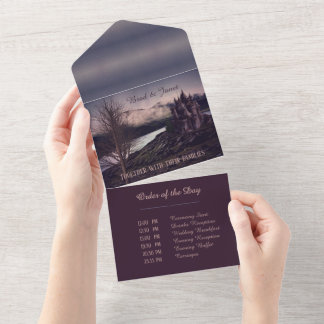 Invitation Tout En Un Un mariage romantique foncé tout en un Invite